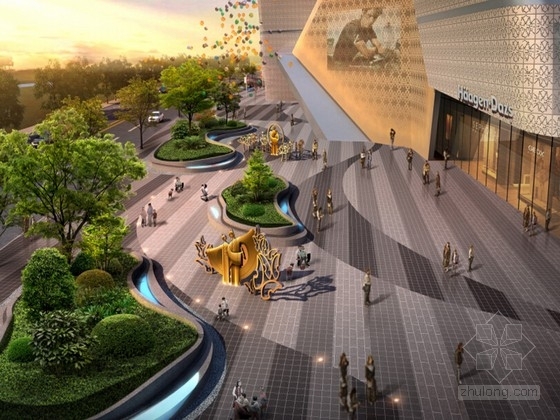 商业广场景观案例2021资料下载-[杭州]文化商业广场景观深化方案