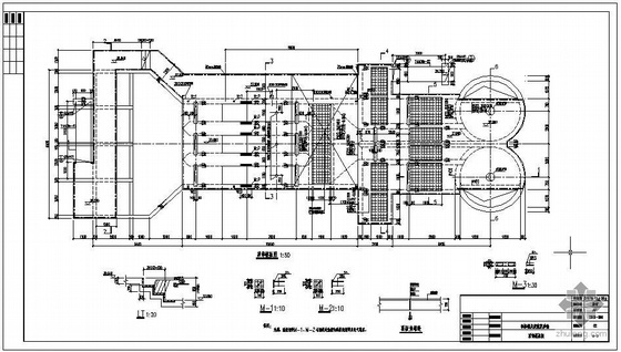 污水处理厂沉砂池cad资料下载-东莞某污水处理厂细格栅及旋流沉砂池结构图