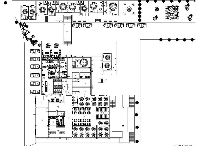 公司餐厅CAD资料下载-[北京]某日产4S店服务中心餐厅设计施工图（含效果图）