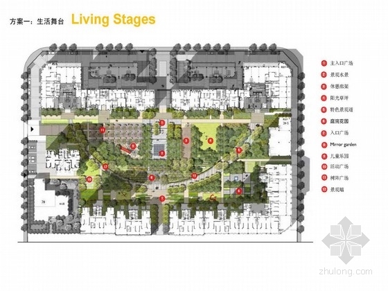 陕西屋顶花园资料下载-[西安]水晶住宅区景观概念设计方案