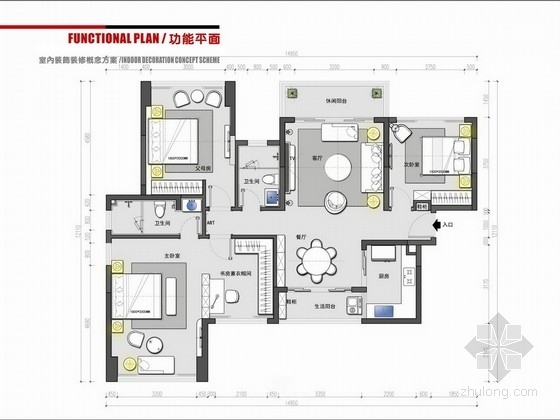 家装风格古典资料下载-[深圳]古典风格三居室概念设计方案