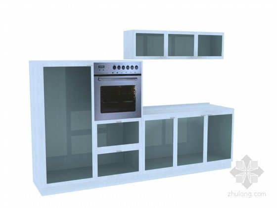 柜子模型su资料下载-厨房柜子3D模型下载