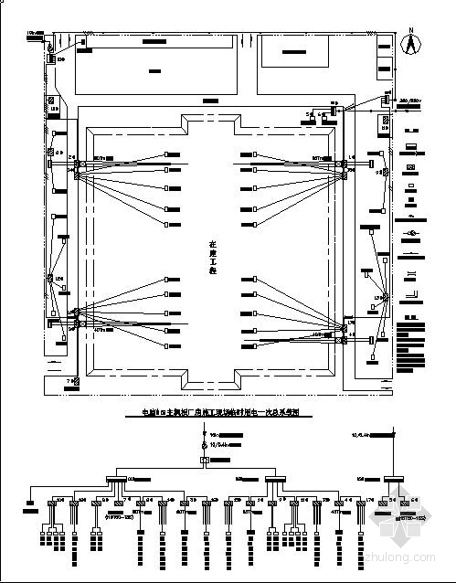 用电电气平面图资料下载-电脑MB2主机板厂房工程临时用电平面图