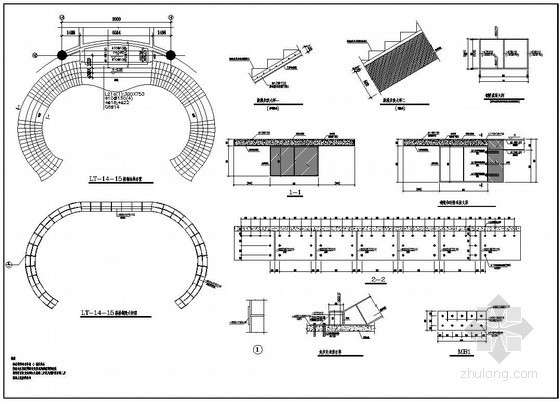 螺旋楼梯su模型资料下载-某混凝土和钢螺旋楼梯节点详图