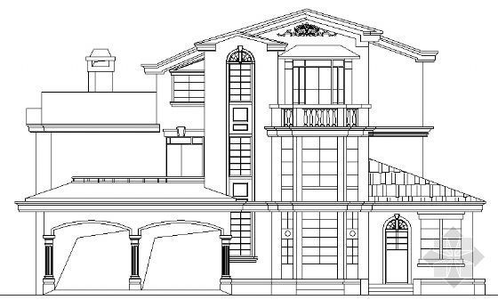小型三层商业建筑图资料下载-某小型三层别墅建筑方案图