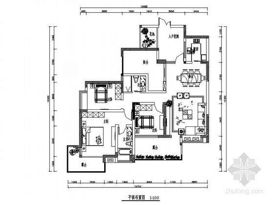 三居室的施工计划资料下载-三居室简单装修方案