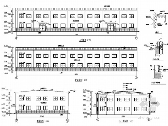 室外篮球场施工图设计资料下载-[唐山]钢结构篮球场结构施工图（含建筑图）