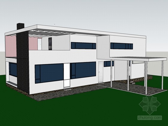 悉尼道尔斯家庭住宅资料下载-格罗佩斯住宅SketchUp模型下载