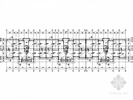 两栋8层剪力墙结构住宅楼结构施工图（含PKPM计算书）-坡屋面结构平面图