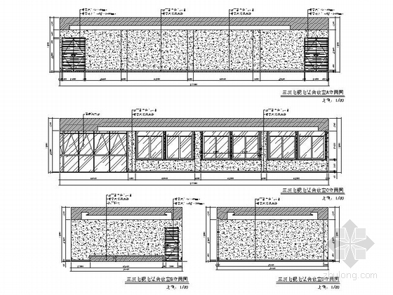 [浙江]超完整现代风格消防站室内装修设计施工图电视电话会议室立面图