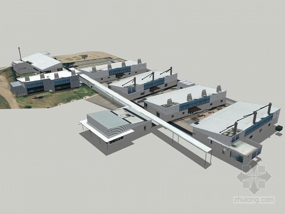 草图学校建筑模型资料下载-学校简易建筑SketchUp模型下载