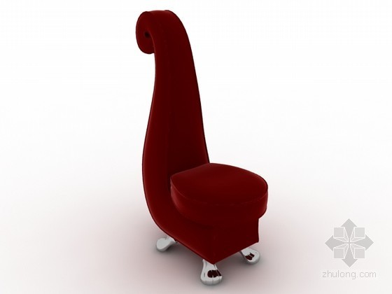 时尚沙发椅3D模型资料下载-创意靠背单人沙发3d模型下载