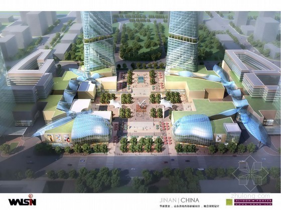 广佛智城周边地块规划资料下载-[济南]商业地块规划设计概念方案