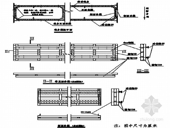 [山西]特大桥工程薄壁实心墩钢筋加工及安装施工技术方案-墩身模板结构示意图 