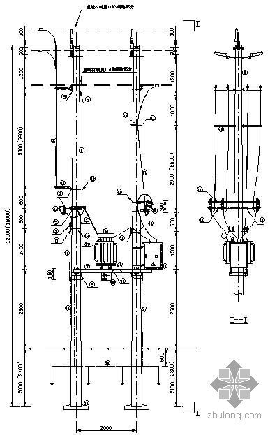 电杆杆型组装图资料下载-各种杆架式变压器组装图