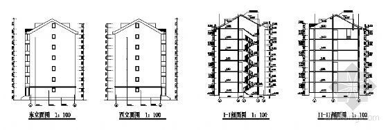 内蒙古某大学某六层住宅楼建筑方案图-2