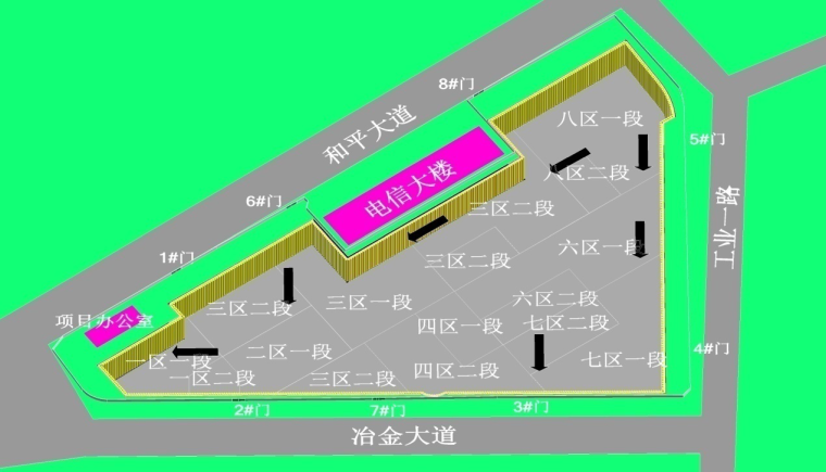 [武汉]商业中心超大基坑多工序交叉施工方案（200页）-03桩基施工分区示意图