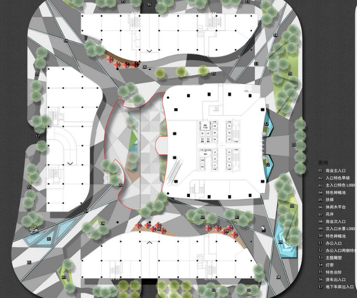 广场设计景观设计资料下载-[广东]商业中心广场景观设计方案（奥雅设计）