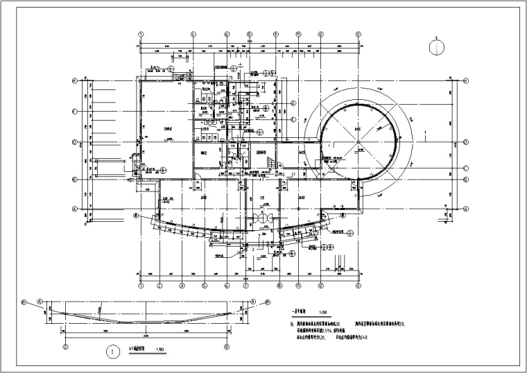 现代多层会所建筑设计方案施工图CAD-3