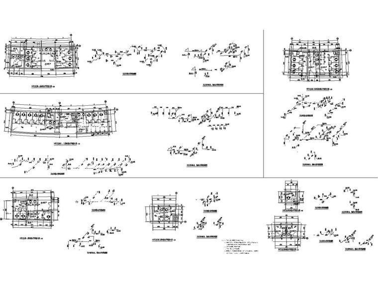 [重庆]8万平中心医院给排水屋面雨水气体消防系统施工图-地上部分卫生间给排水平面放大及管道轴测图.jpg