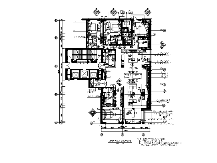 装修效果图现代奢华资料下载-[北京]现代奢华样板间CAD施工图（含效果图图、实景图）