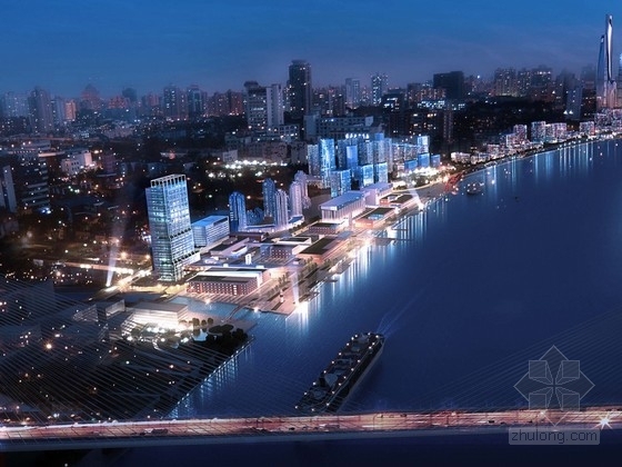 滨水高层办公资料下载-[上海] 32层滨水商业广场建筑设计方案文本（知名地产）