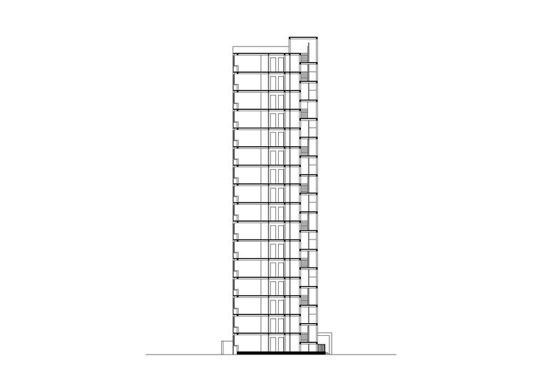 ​[上海]嘉定知名地产广场商住综合体高层住宅建筑施工图（CAD）-户型剖面图