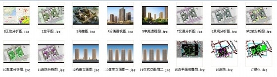 [重庆]现代风格高层住宅安置区规划设计方案文本（含CAD）-总缩略图 