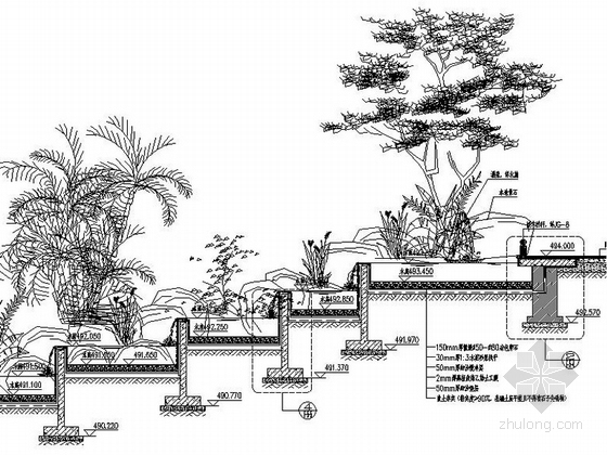 [成都]生态小高层住宅小区组团绿地景观设计施工图（知名设计公司)-节点详图