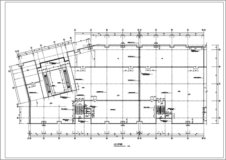 大型多层商场建筑设计施工图CAD-多层大型商场建筑设计平面图