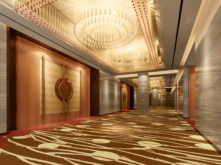 酒店宴会厅下载资料下载-大气宴会厅通道3D模型下载