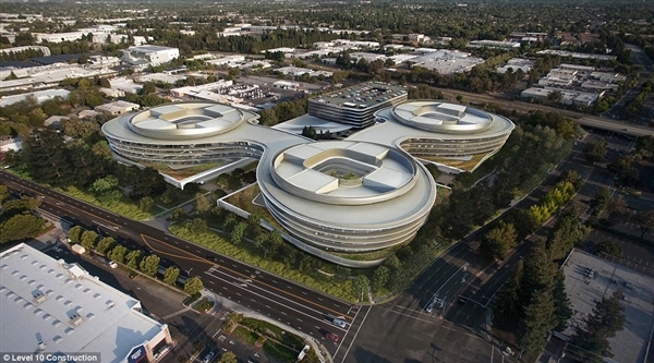 公园地下停车场建筑资料下载-Apple新总部低调完工 形状酷似Mac符号
