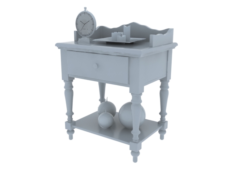 欧式床头柜3D模型下载-欧式床头柜