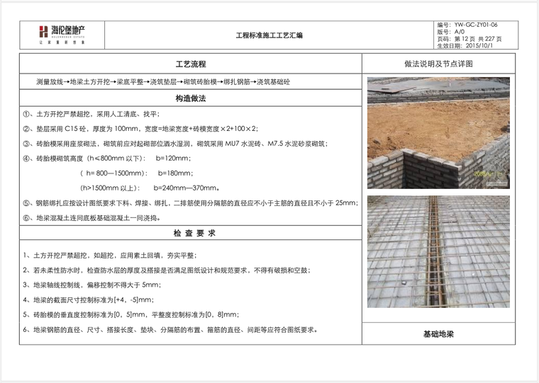 房地产公司工程标准施工工艺汇编（227页）-基础地梁