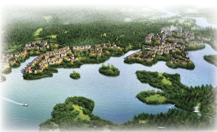 湖岛方案设计资料下载-[四川]温泉之都大竹百岛湖整体规划及分区设计方案文本
