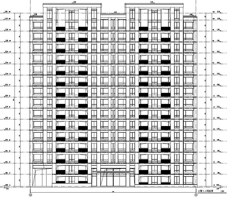 [上海]杨浦区创智天地精品酒店及公寓式建筑施工图设计-高层立面图