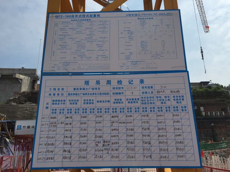 重庆来福士广场项目施工现场照片-塔吊日检查记录.JPG