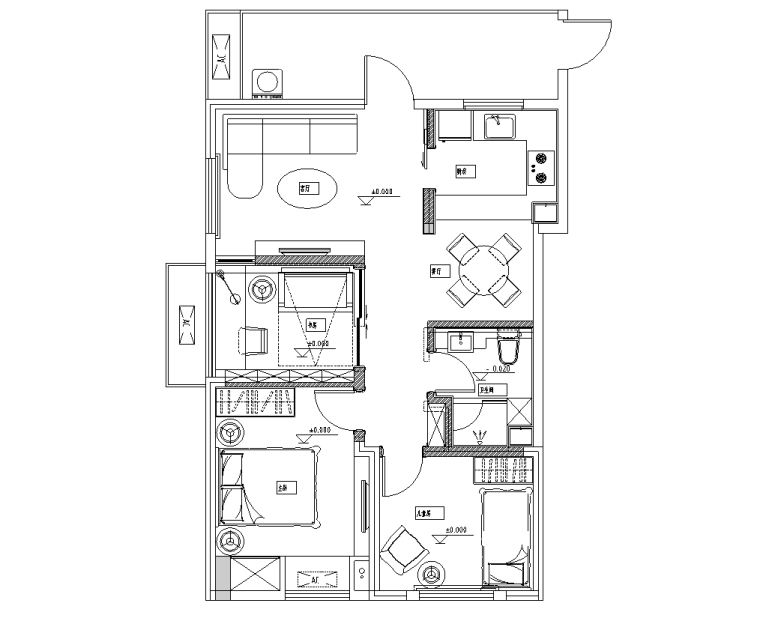 成都样板间装修资料下载-[四川]成都远大五期样板间A户型施工图