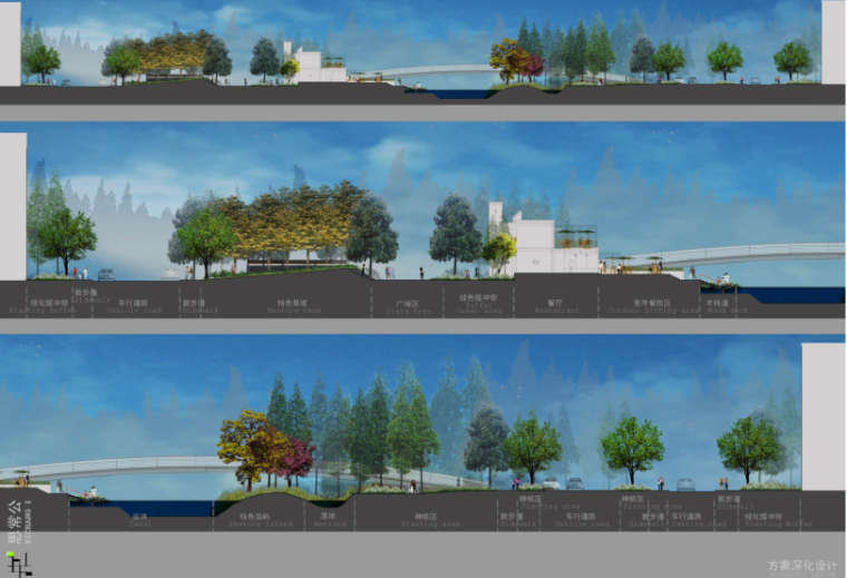 [江苏]思常公园景观深化设计方案（PDF+45页）-景观剖面