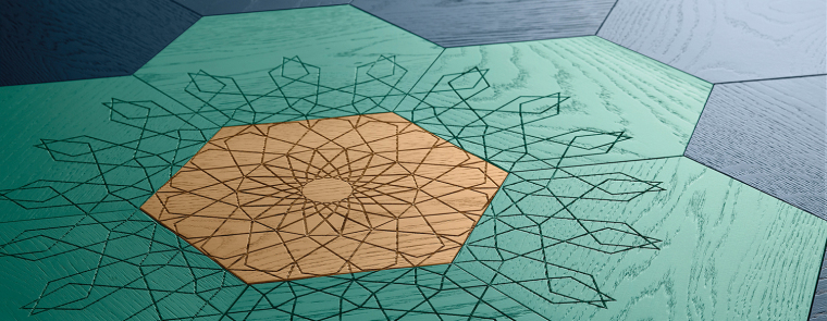 六边形几何雕花木地板资料下载-2017最新产品，碧莎六边形几何雕花木地板