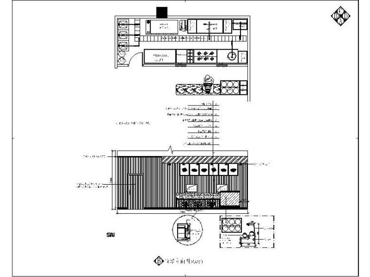 [湖北]一套详细完整的快餐店设计施工图（含效果图）-[湖北]一套详细完整的快餐店设计立面图