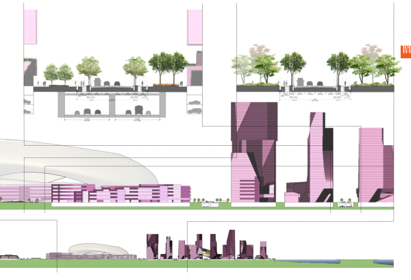 [浙江]灵活性滨水城市景观规划设计方案-基地剖面