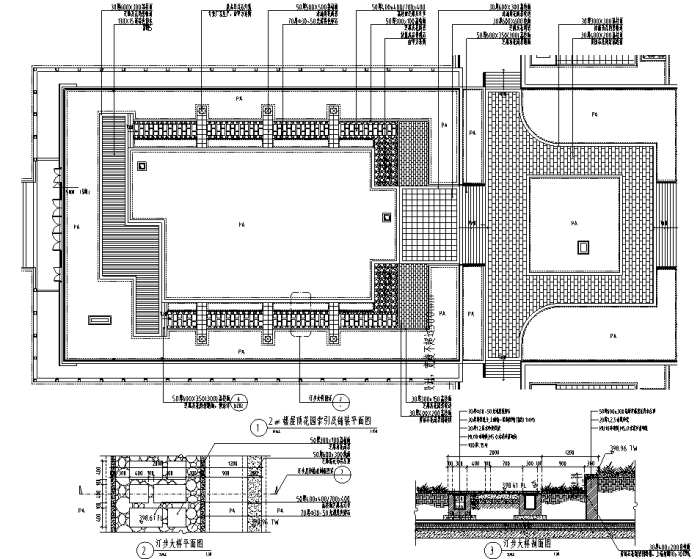 [陕西]新中式城市生态休闲广场景观设计全套施工图（附PDF施工图+部分效果图）-屋顶花园设计详图