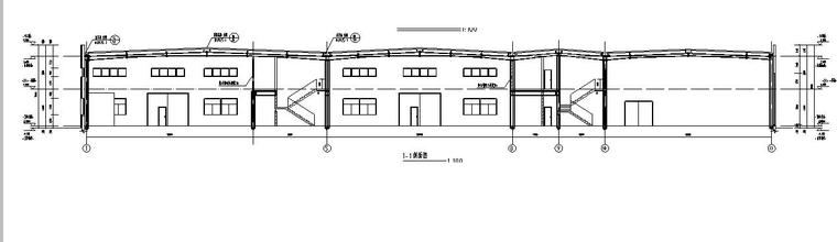 [宁夏]两层门钢结构4S汽车店建筑施工图（含全专业建筑图纸）-两层门钢结构4S汽车店建筑剖面图