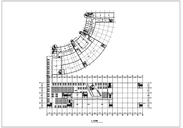 首都图书馆2至10层各层施工平面图-五、六层平面图