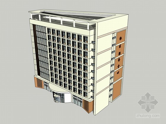 社区办公中心SketchUp模型下载-社区办公中心 