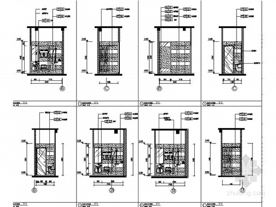 [龙岩]精致现代主题式快捷酒店室内施工图（含高清效果图）-[龙岩]精致现代主题式快捷酒店室内施工图立面图