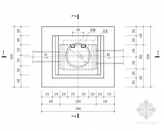 2882米道路排水工程管井节点详图（含设计说明和计算书）-污水检查井大样（D=400） 