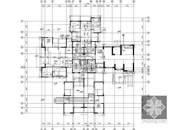 [福建]10万平米知名房产商住宅群给排水全套施工图纸（七氟丙烷气体灭火系统）-17栋首层自喷平面图