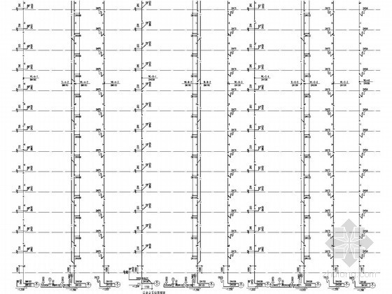 [湖北]19层一类高层住宅给排水消防施工图（冷凝水系统）-污水系统原理图 